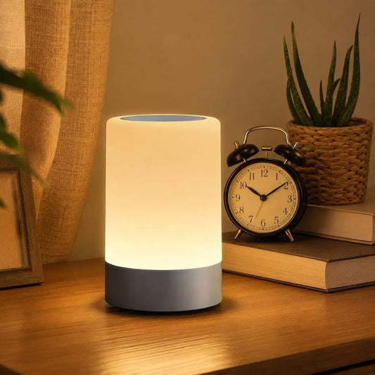 Shopnix™One94Store Touch Control LED Table Lamp – USB Rechargeable, 3-Color Dimmable Night Light